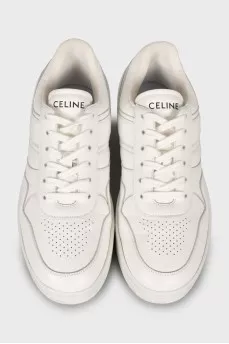Leather sneakers with signature logo