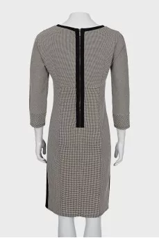 Combined print dress with tag