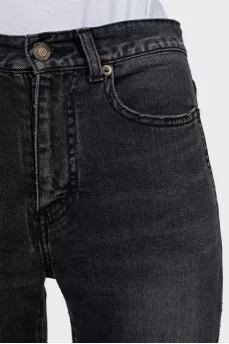 Черные джинсы skinny fit с принтом