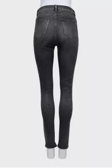 Черные джинсы skinny fit с принтом