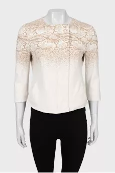 Crop jacket with animal print