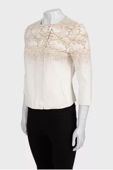 Crop jacket with animal print