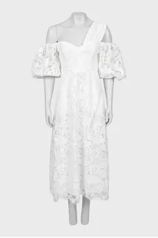 A-line dress with voluminous sleeves