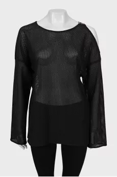 Loose fit mesh long sleeve
