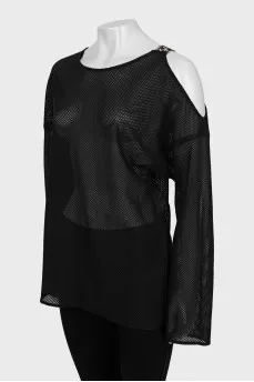 Loose fit mesh long sleeve