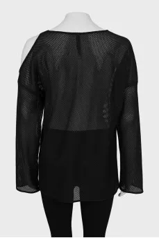 Loose fit mesh long sleeve