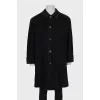 Men's single-breasted wool and cashmere coat