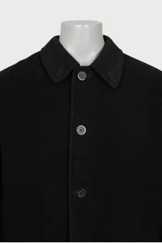 Men's single-breasted wool and cashmere coat