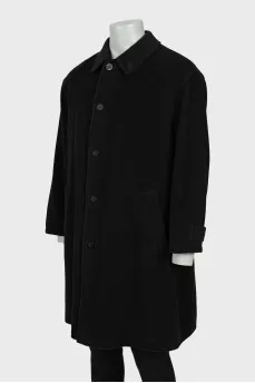 Men's single-breasted wool and cashmere coat