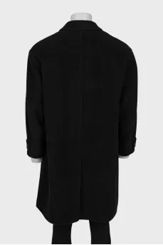 Men's single-breasted wool and cashmere coat