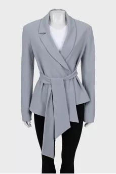Asymmetrical jacket with a belt