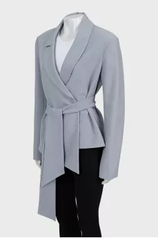 Asymmetrical jacket with a belt