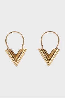 Gold earrings with engraving