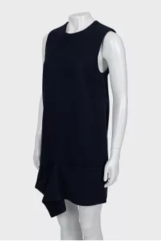 Wool dress with frill hem