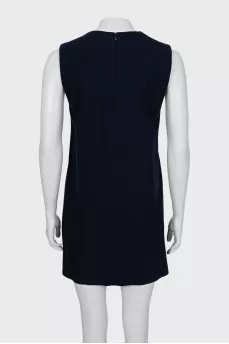 Wool dress with frill hem