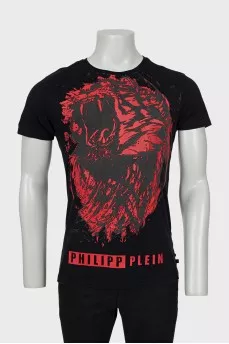 Men's T-shirt with raised print
