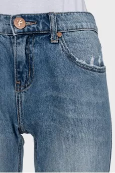 High-waisted cropped jeans