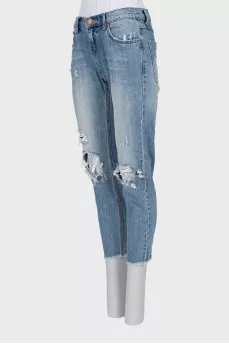 High-waisted cropped jeans