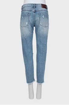 High-waisted cropped jeans