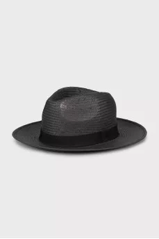 Braided hat with ribbon