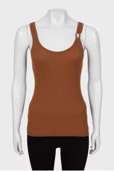 Ribbed tank top with tag