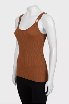 Ribbed tank top with tag