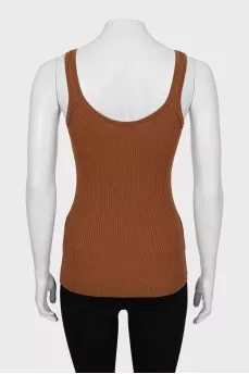 Ribbed tank top with tag