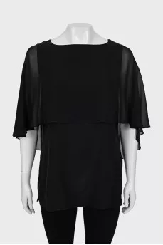 Silk blouse with frill