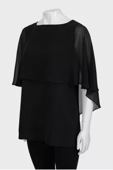 Silk blouse with frill