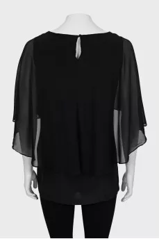 Silk blouse with frill