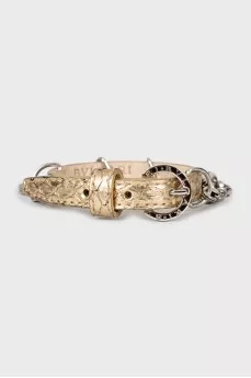 Leather bracelet with silver charms