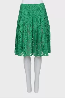 Pleated lace skirt