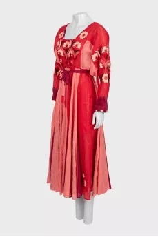 Linen dress decorated with embroidery