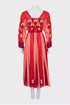 Linen dress decorated with embroidery