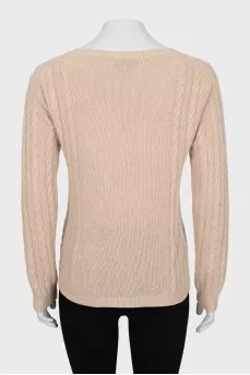Beige sweater with decorative weave