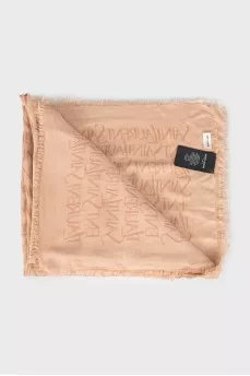 Beige scarf in signature print