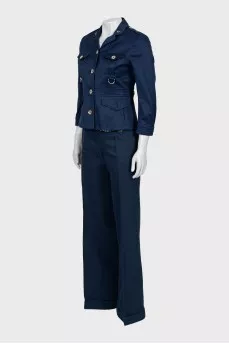 Blue suit with palazzo pants