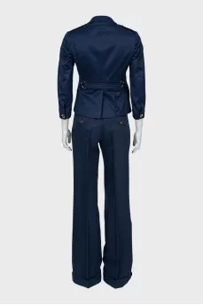 Blue suit with palazzo pants