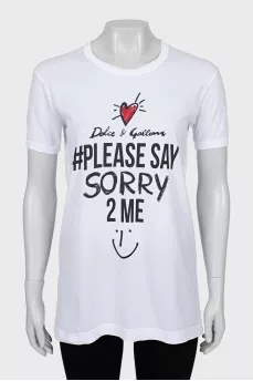 White T-shirt with text print