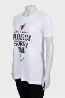 White T-shirt with text print