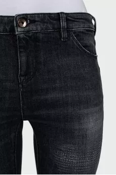 Skinny fit jeans with distressed effect