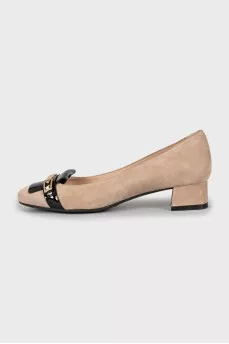 Mid-heeled shoes with decor