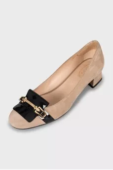 Mid-heeled shoes with decor