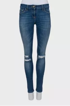 Blue distressed jeans