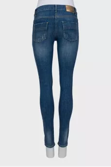 Blue distressed jeans