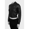 Quilted leather bomber jacket