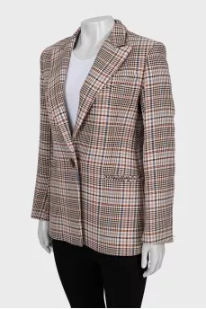 Fitted check jacket