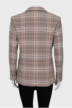 Fitted check jacket