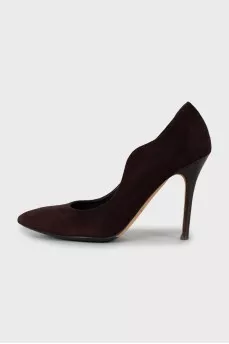 Suede heeled pumps
