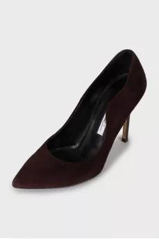 Suede heeled pumps